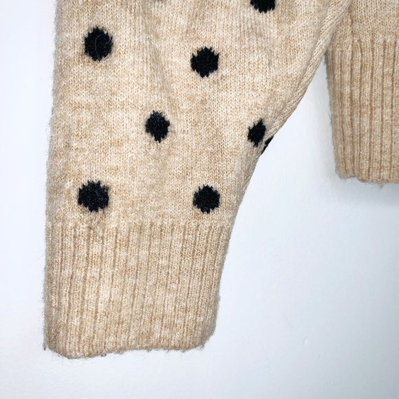H&M Cream and Black Polka Dot Sweater Sz‎ M - Picture 5 of 9
